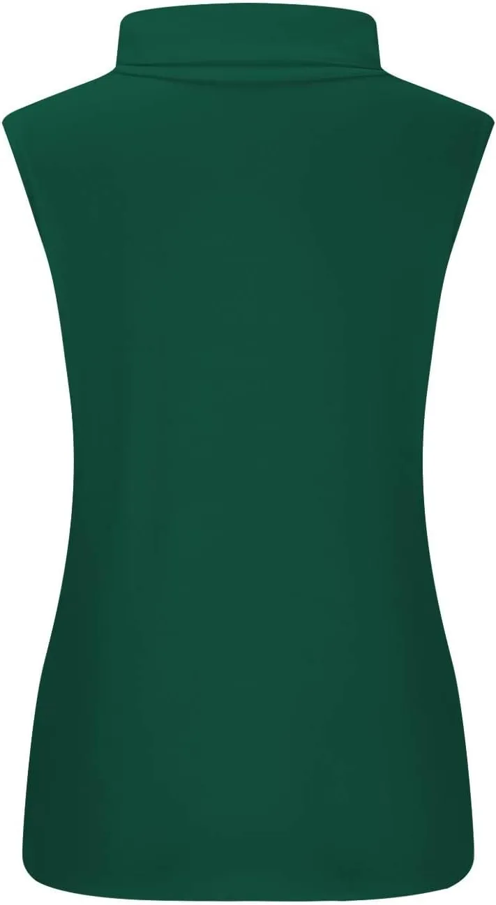 2025 Womens Sleeveless Turtleneck Tops Plus Size Mock High Neck Tank Tops Slim Fitted Undershirt Basic Layer Tees