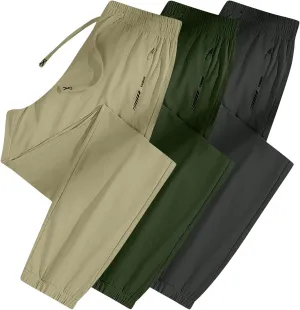 3 Pack Beeswan Pants for Women Stretch Plus Size Comfy Pant Drawstring Hiking Golf Beeswan Pants with Pockets