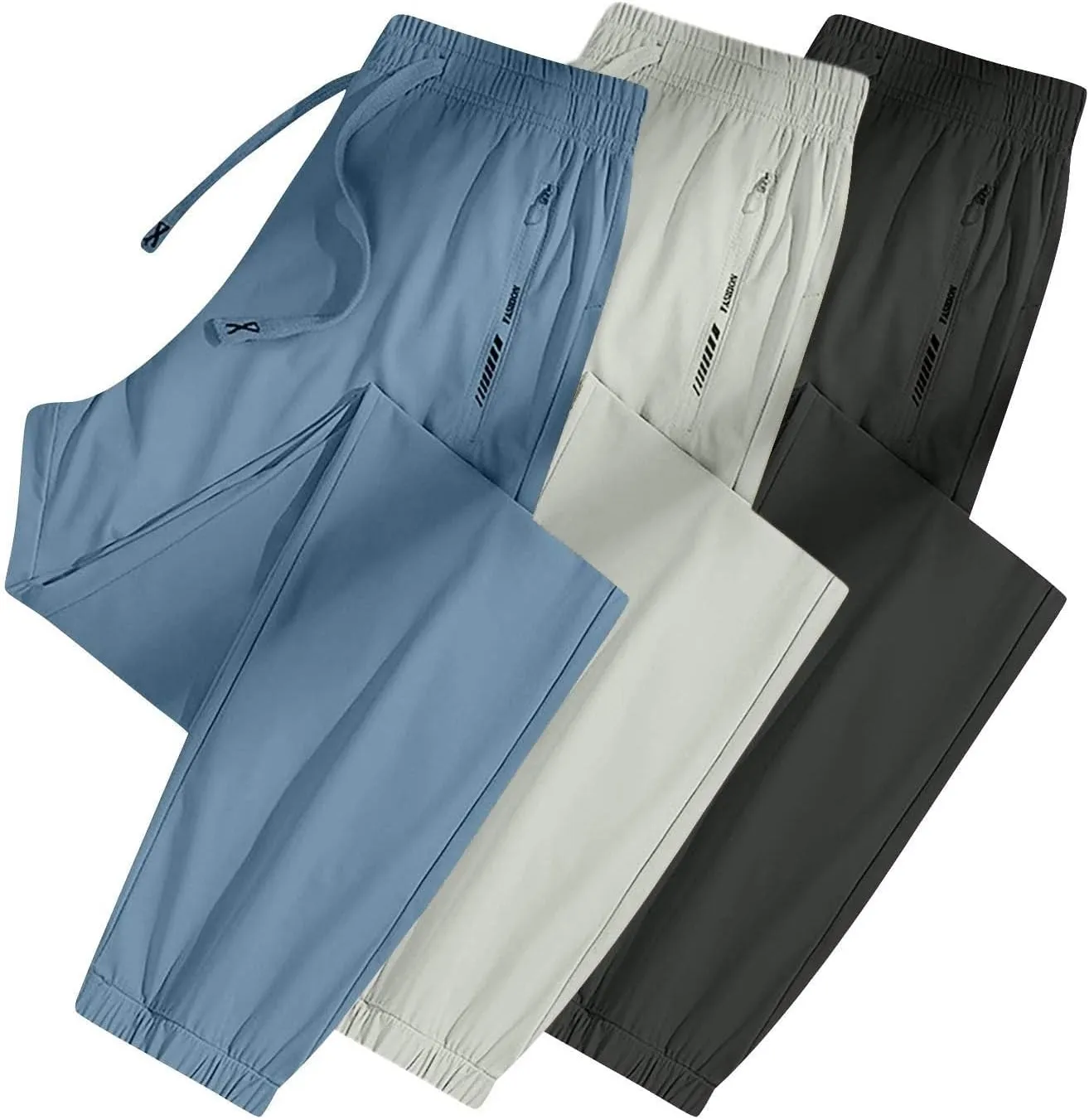3 Pack Beeswan Pants for Women Stretch Plus Size Comfy Pant Drawstring Hiking Golf Beeswan Pants with Pockets
