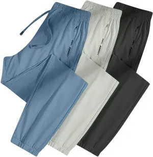 3 Pack Beeswan Pants for Women Stretch Plus Size Comfy Pant Drawstring Hiking Golf Beeswan Pants with Pockets