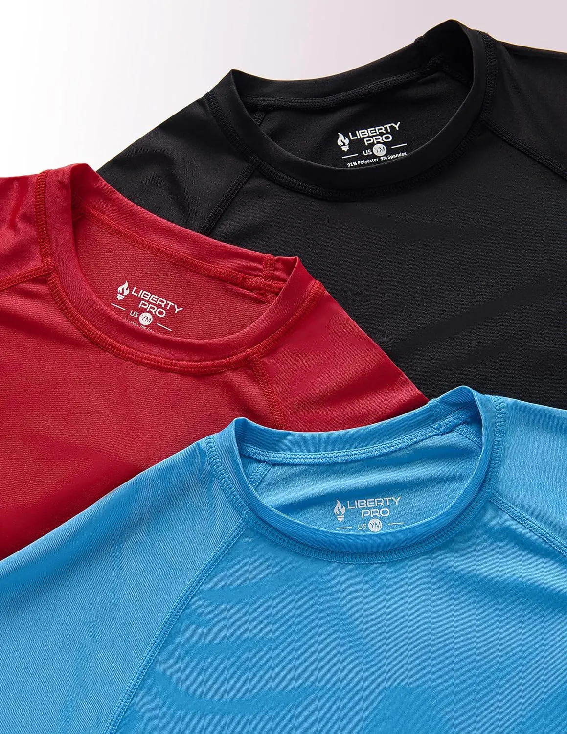 3 Pack Boys' UPF 50  Rash Guard Short Sleeve Swim Shirts, Quick Dry UV Protection Swimwear for Kids