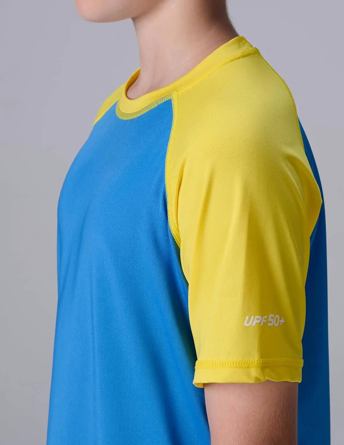 3 Pack Boys' UPF 50  Rash Guard Short Sleeve Swim Shirts, Quick Dry UV Protection Swimwear for Kids