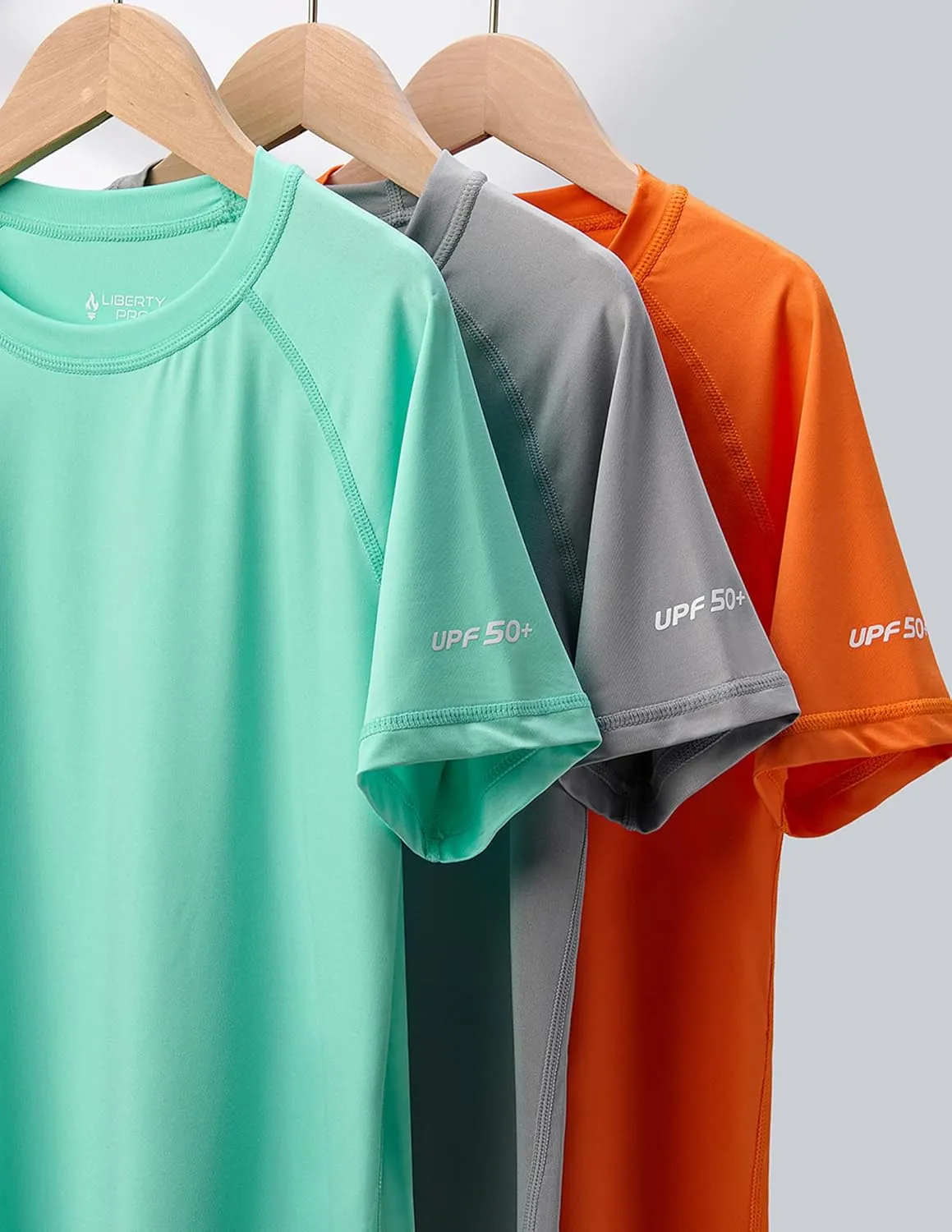 3 Pack Boys' UPF 50  Rash Guard Short Sleeve Swim Shirts, Quick Dry UV Protection Swimwear for Kids