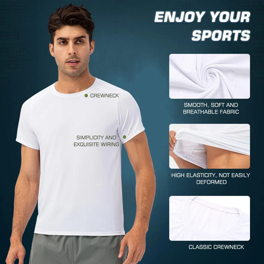 3 Pack Men Gym Tops for Men Running Shirts Men Quick Dry Sport Training Short Sleeve Tops Breathable Athletic Workout T Shirt