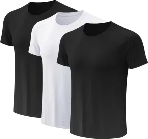3 Pack Men Gym Tops for Men Running Shirts Men Quick Dry Sport Training Short Sleeve Tops Breathable Athletic Workout T Shirt