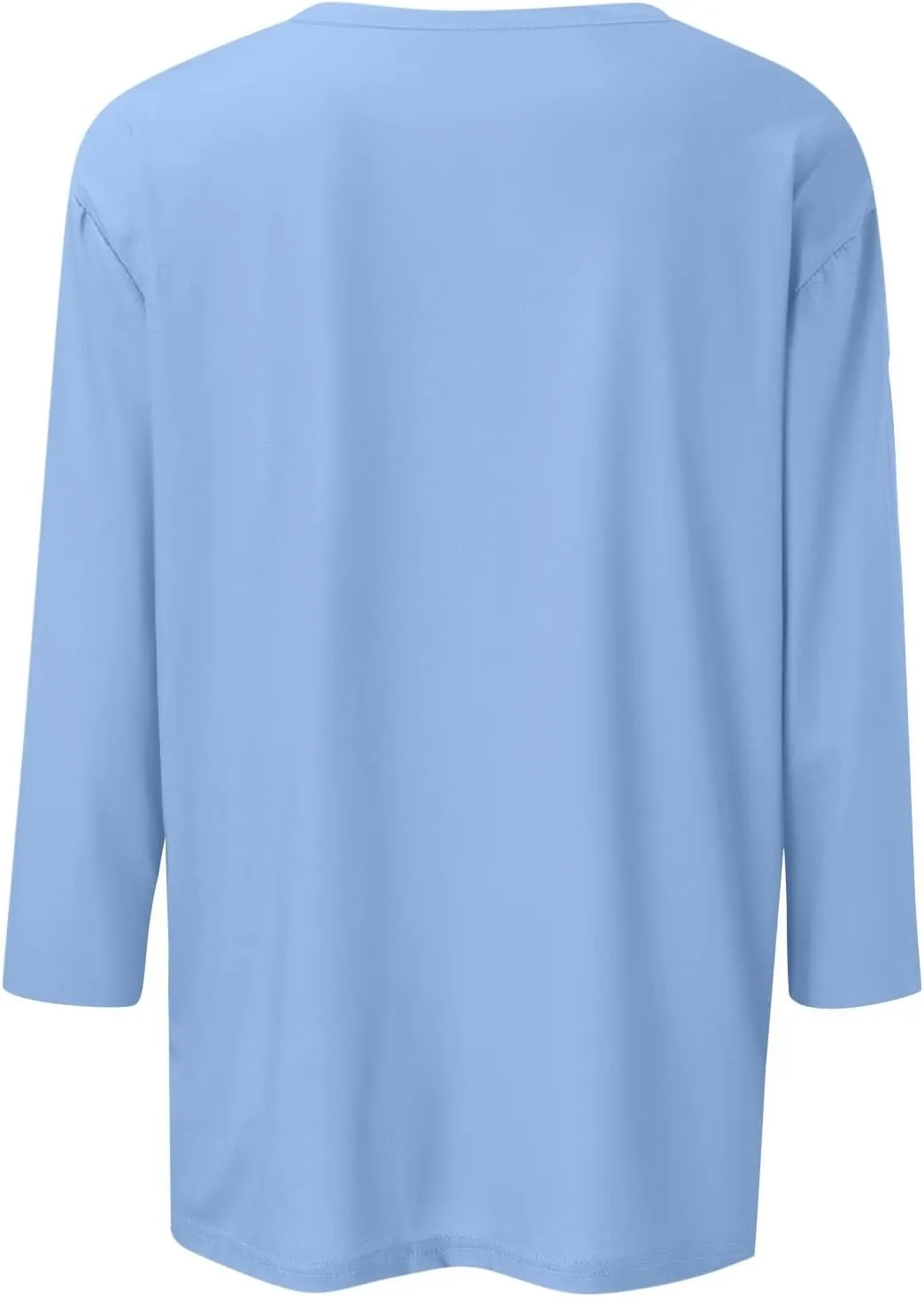 3/4 Sleeve Tops for Women Square Neck Summer T Shirts Casual Dressy Trendy Blouses Color Block Print Loose Fit Tunics