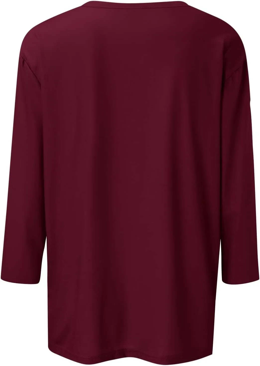 3/4 Sleeve Tops for Women Square Neck Summer T Shirts Casual Dressy Trendy Blouses Color Block Print Loose Fit Tunics