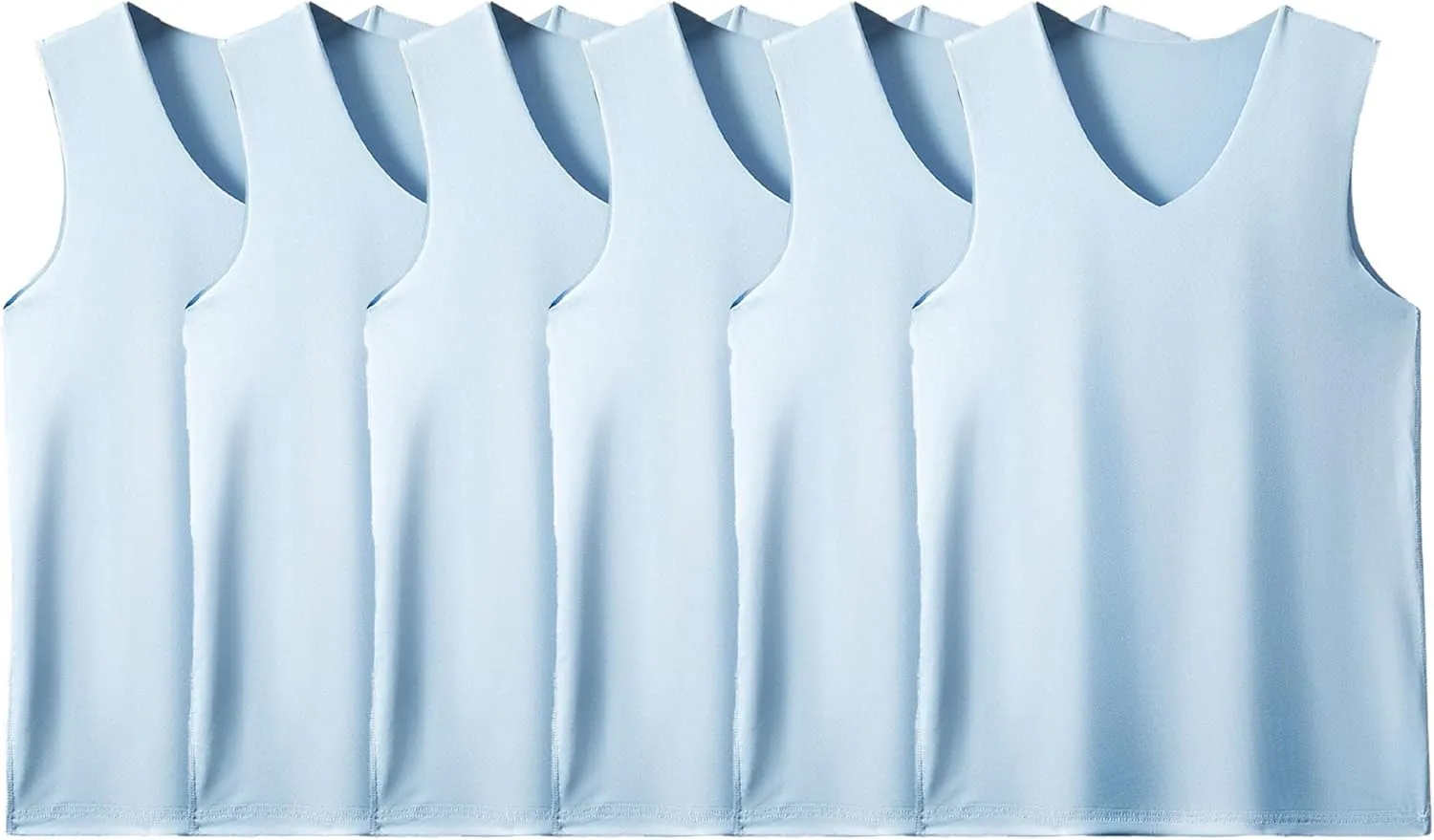 6 Pack Men's Workout Tank Tops V-Neck Sleeveless Athletic T-Shirts Lightweight Breathable Running Tops Undershirts