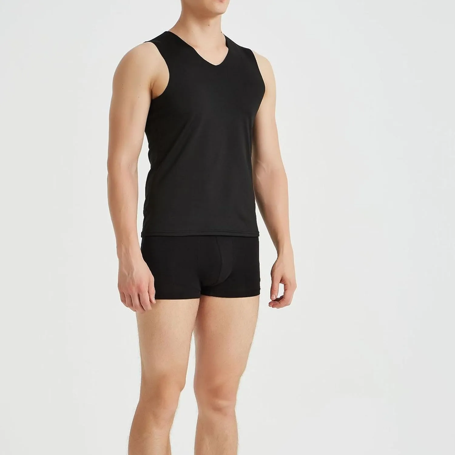 6 Pack Men's Workout Tank Tops V-Neck Sleeveless Athletic T-Shirts Lightweight Breathable Running Tops Undershirts