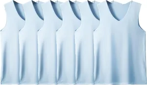 6 Pack Men's Workout Tank Tops V-Neck Sleeveless Athletic T-Shirts Lightweight Breathable Running Tops Undershirts