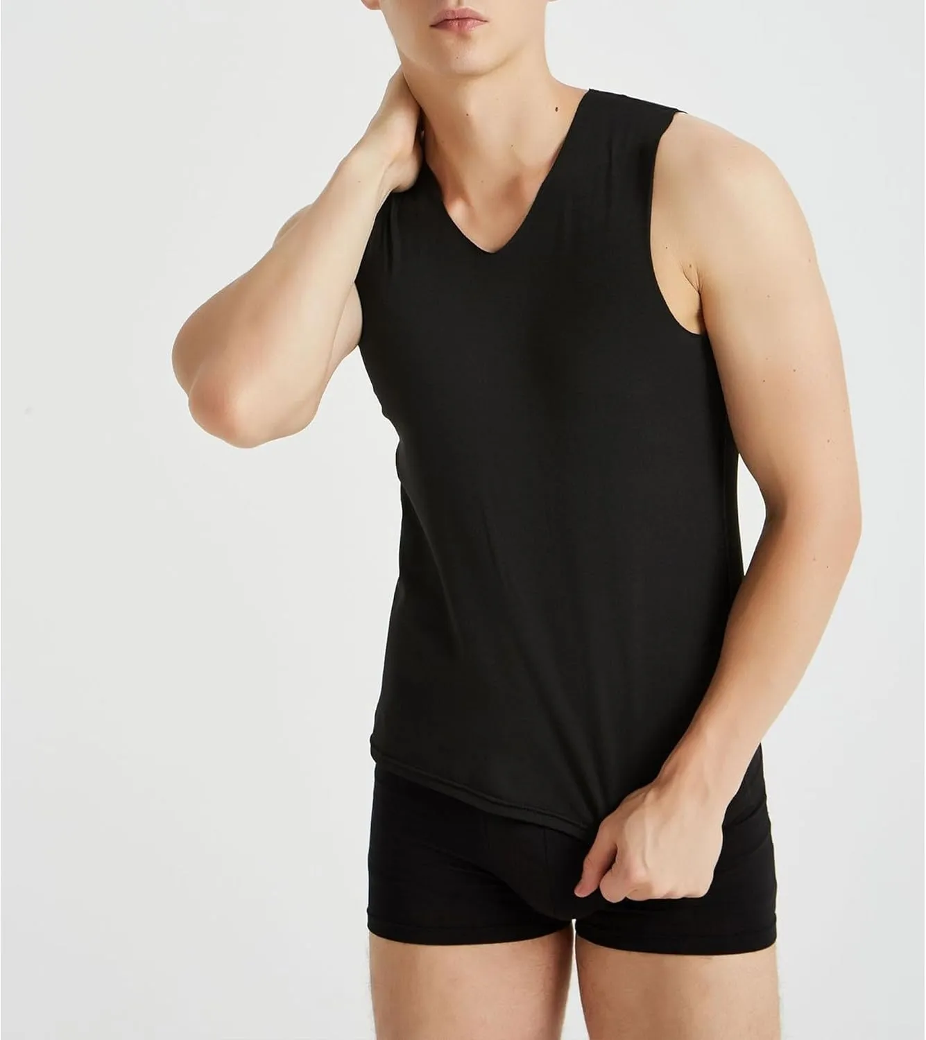 6 Pack Men's Workout Tank Tops V-Neck Sleeveless Athletic T-Shirts Lightweight Breathable Running Tops Undershirts