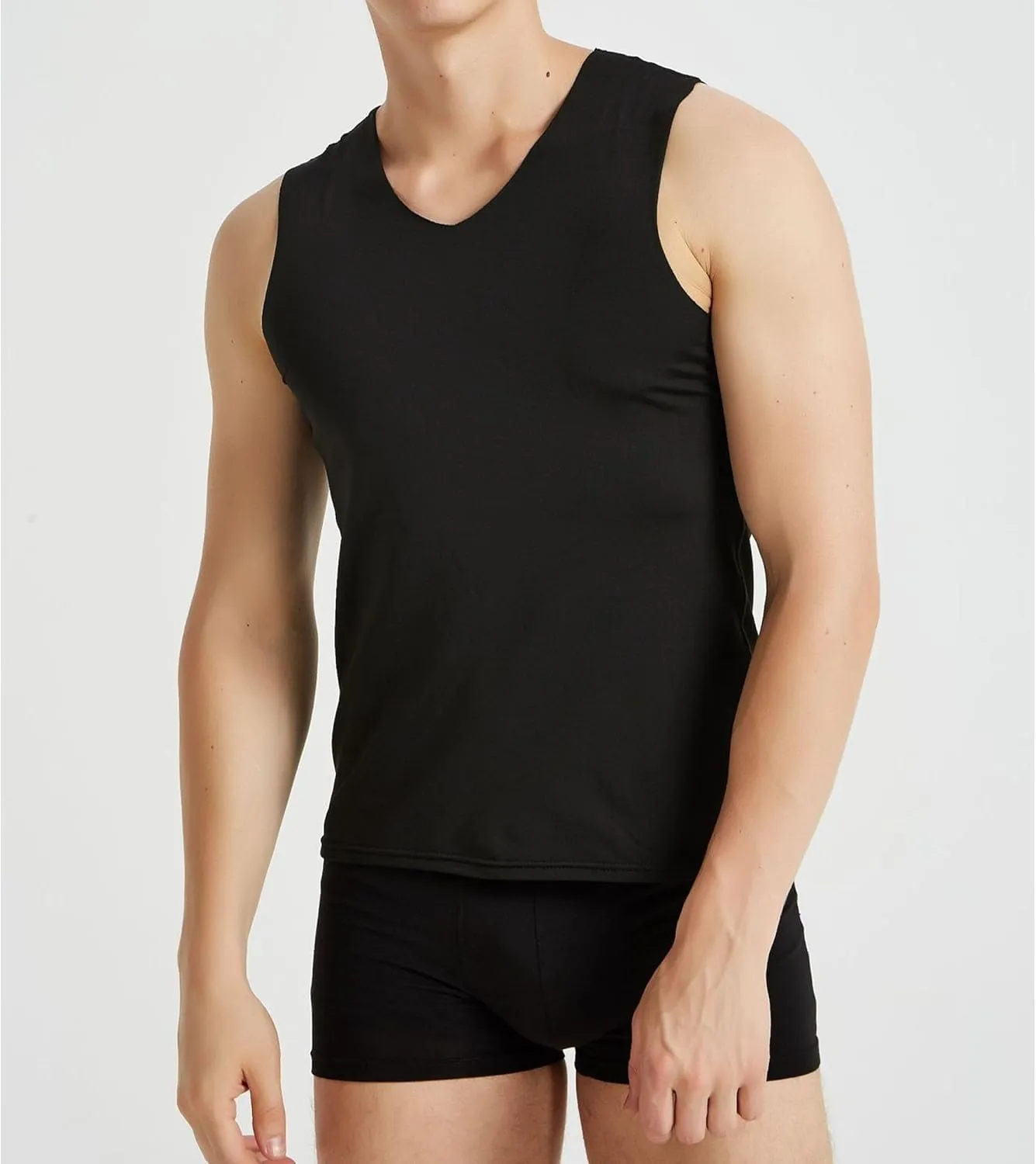 6 Pack Men's Workout Tank Tops V-Neck Sleeveless Athletic T-Shirts Lightweight Breathable Running Tops Undershirts