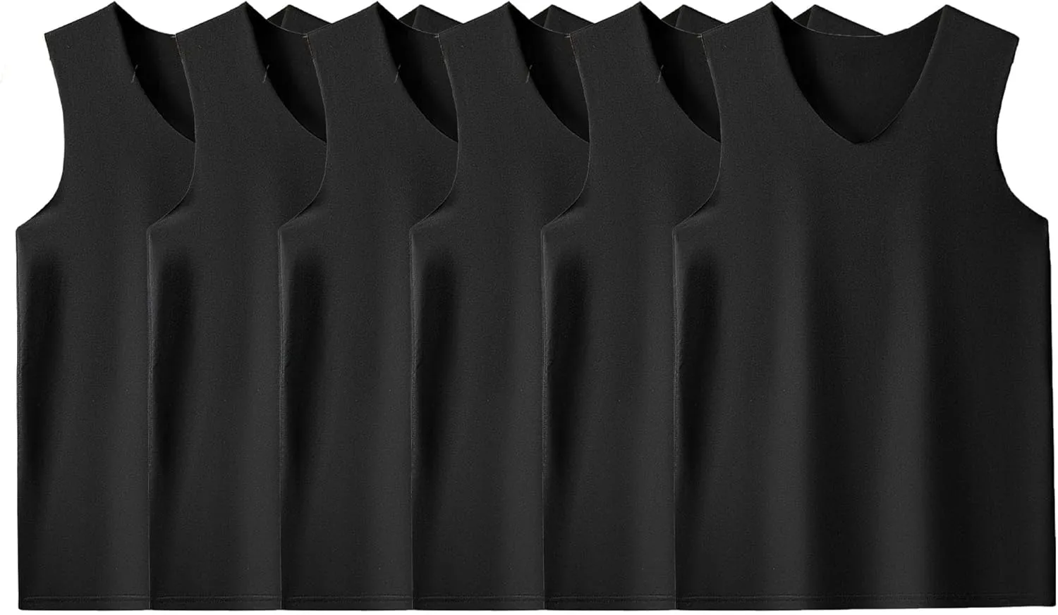 6 Pack Men's Workout Tank Tops V-Neck Sleeveless Athletic T-Shirts Lightweight Breathable Running Tops Undershirts