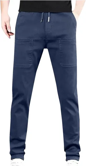 Acegents Cargo Pants High Stretch Multi-Pocket Durable Cargo Pants Multipants for Men Plus Size Solid Color Long Pants