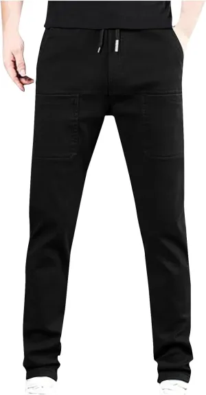 Acegents Cargo Pants High Stretch Multi-Pocket Durable Cargo Pants Multipants for Men Plus Size Solid Color Long Pants