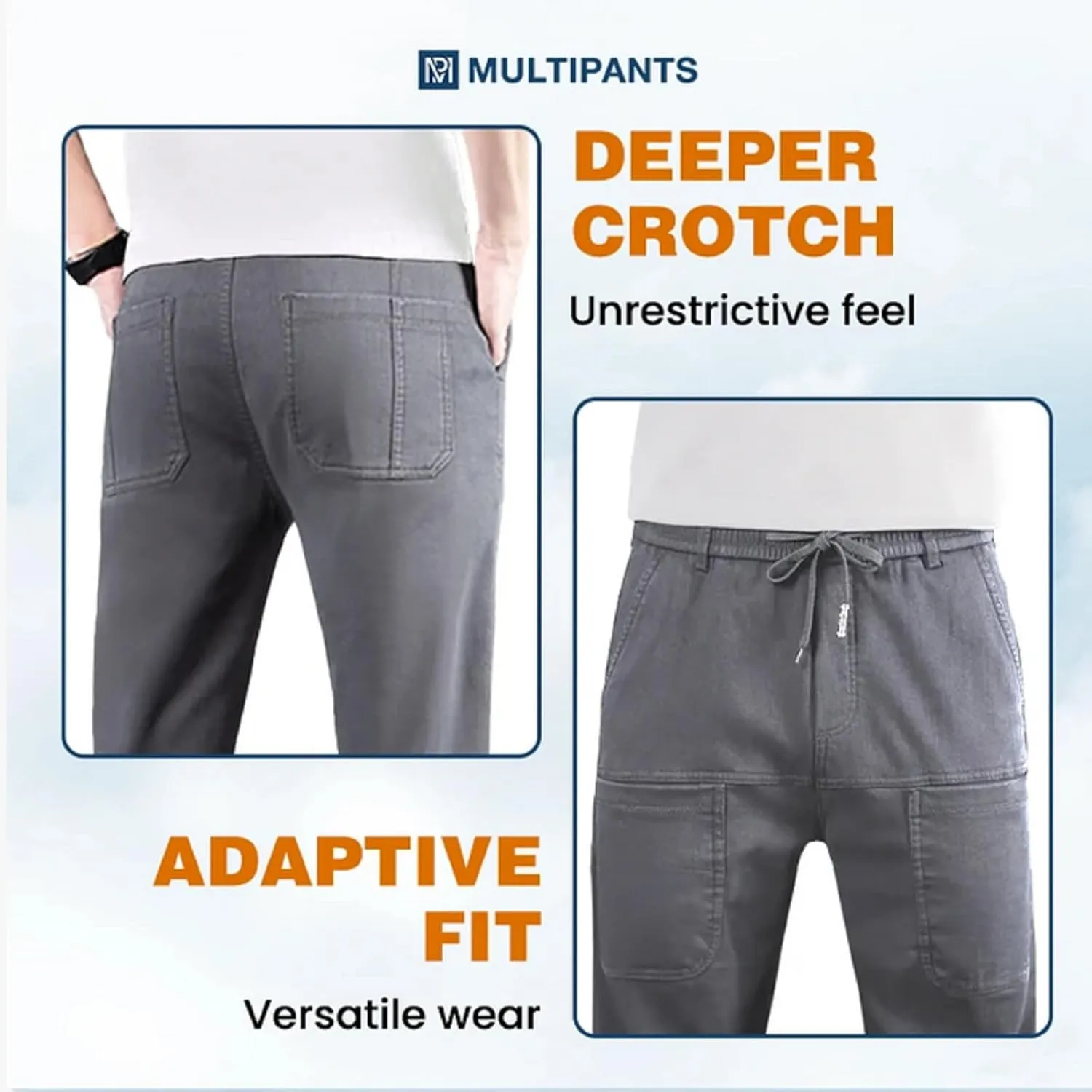 Acegents Cargo Pants High Stretch Multi-Pocket Durable Cargo Pants Multipants for Men Plus Size Solid Color Long Pants