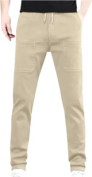 Acegents Cargo Pants High Stretch Multi-Pocket Durable Cargo Pants Multipants for Men Plus Size Solid Color Long Pants