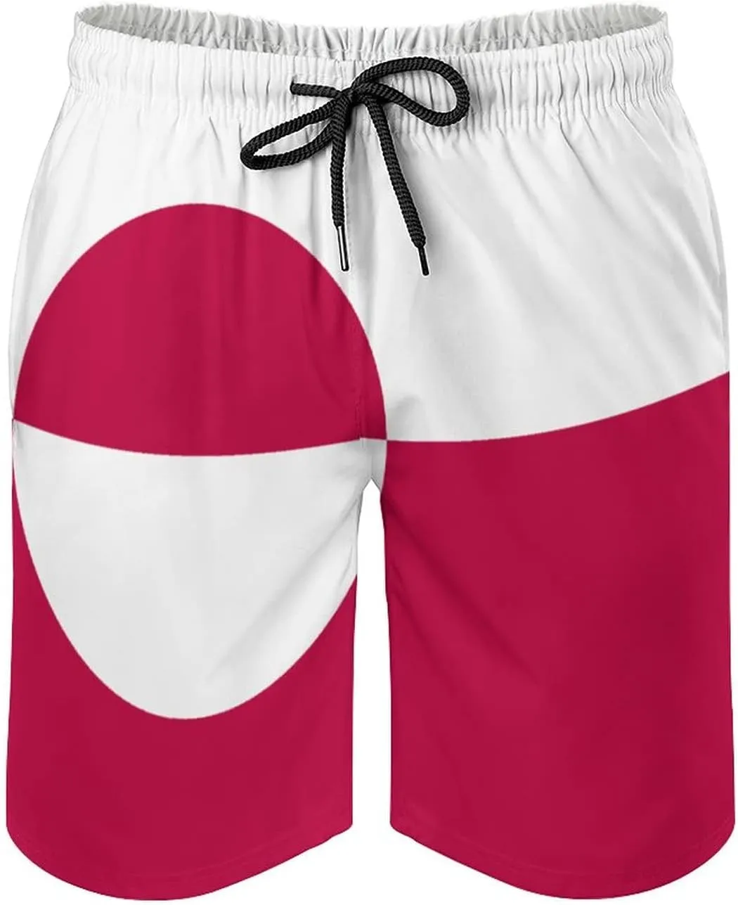 Adugen Origei Greenland Flag Quick Dry Swimming Shorts Surf Men's Quick Dry Beach Swim Trunk XL