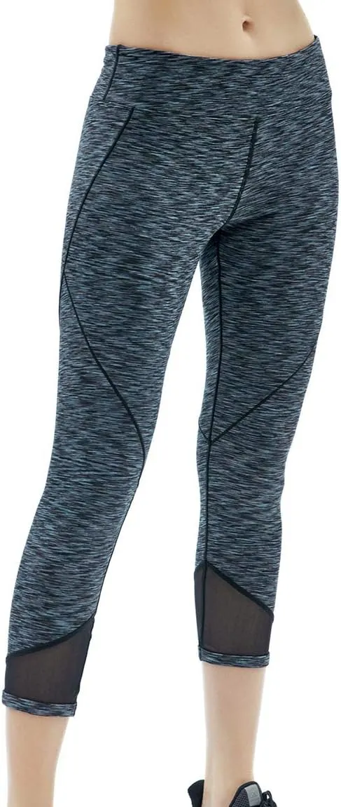 Akaeys Mesh Hip Push Up Capri Legging for Women High Waist Workout Running Gym Leggings