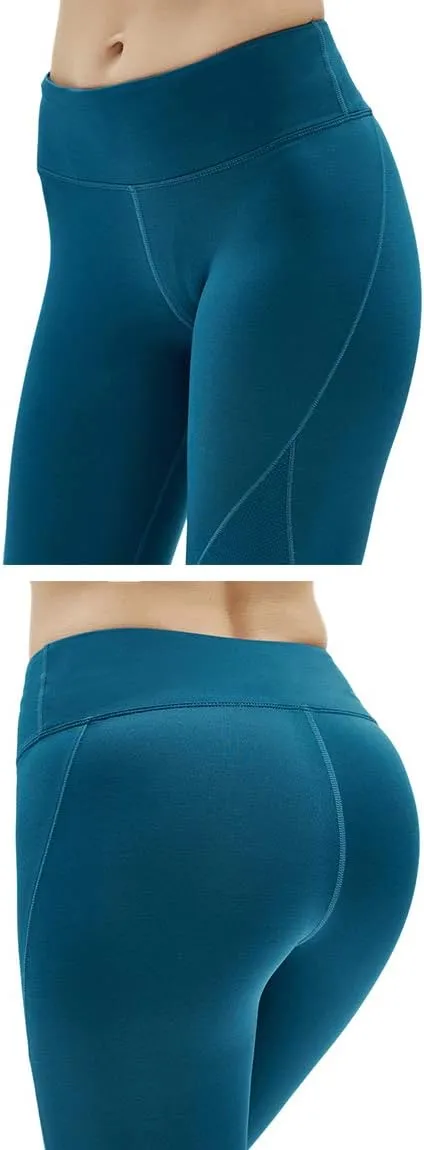 Akaeys Mesh Hip Push Up Capri Legging for Women High Waist Workout Running Gym Leggings