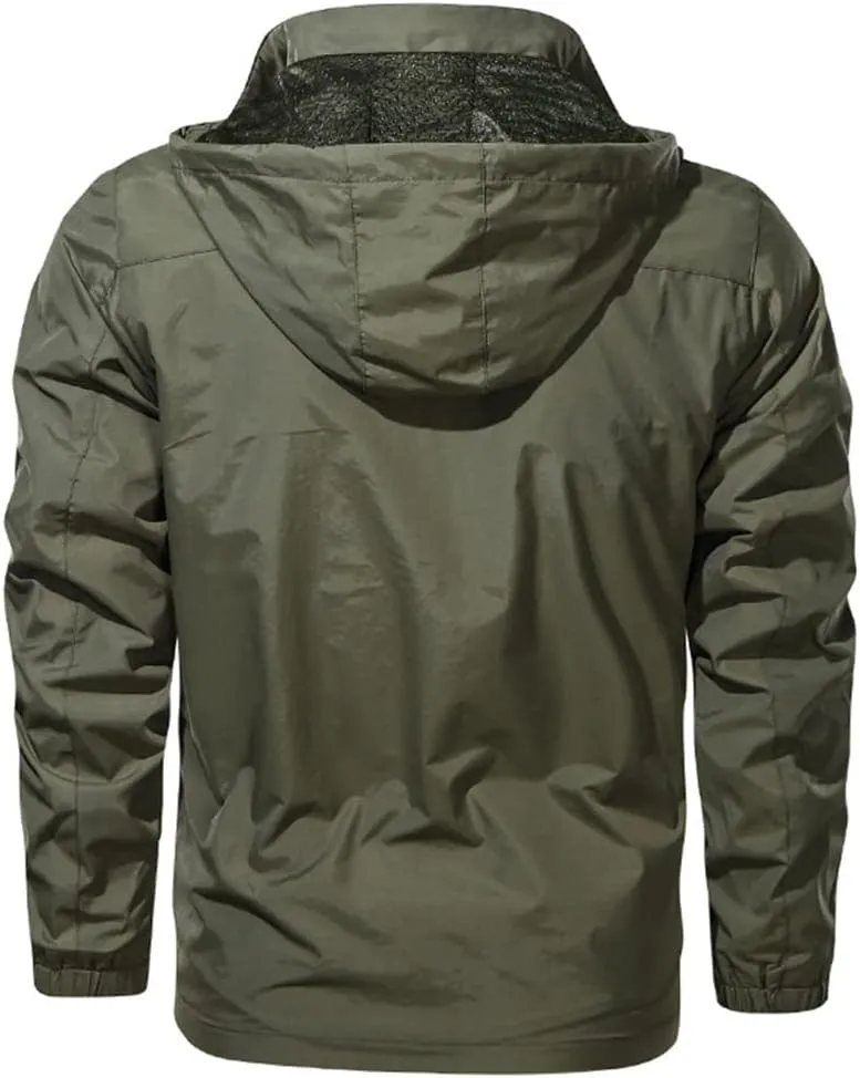 Alloaone Men Waterproof Jackets Hooded Coats Outwears Windbreaker Windproof Spring Autumn Jacket