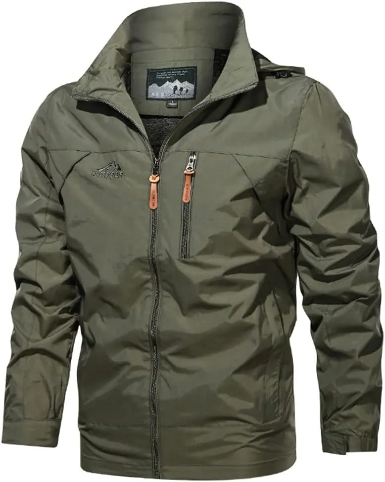 Alloaone Men Waterproof Jackets Hooded Coats Outwears Windbreaker Windproof Spring Autumn Jacket