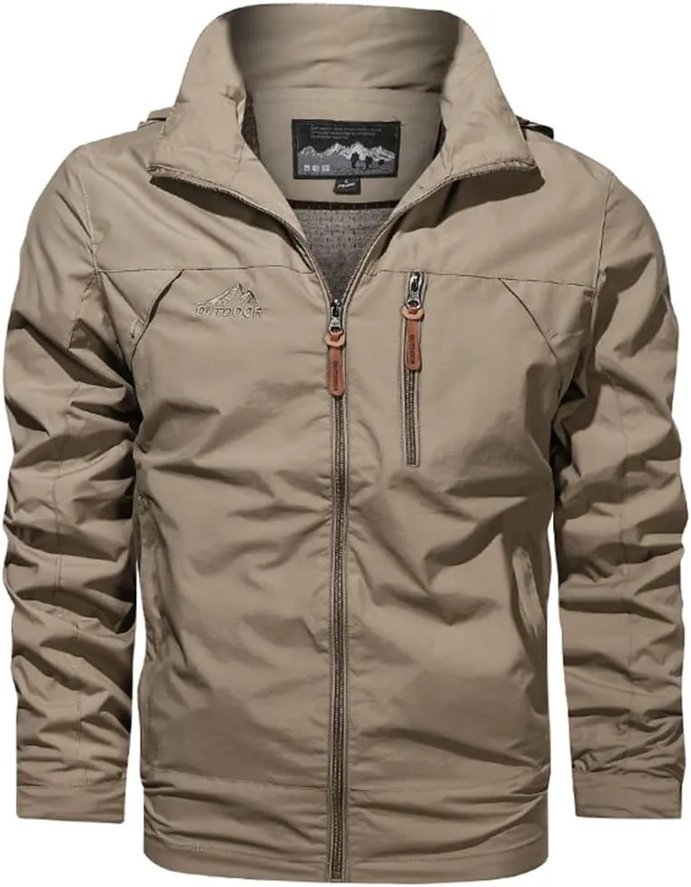 Alloaone Men Waterproof Jackets Hooded Coats Outwears Windbreaker Windproof Spring Autumn Jacket