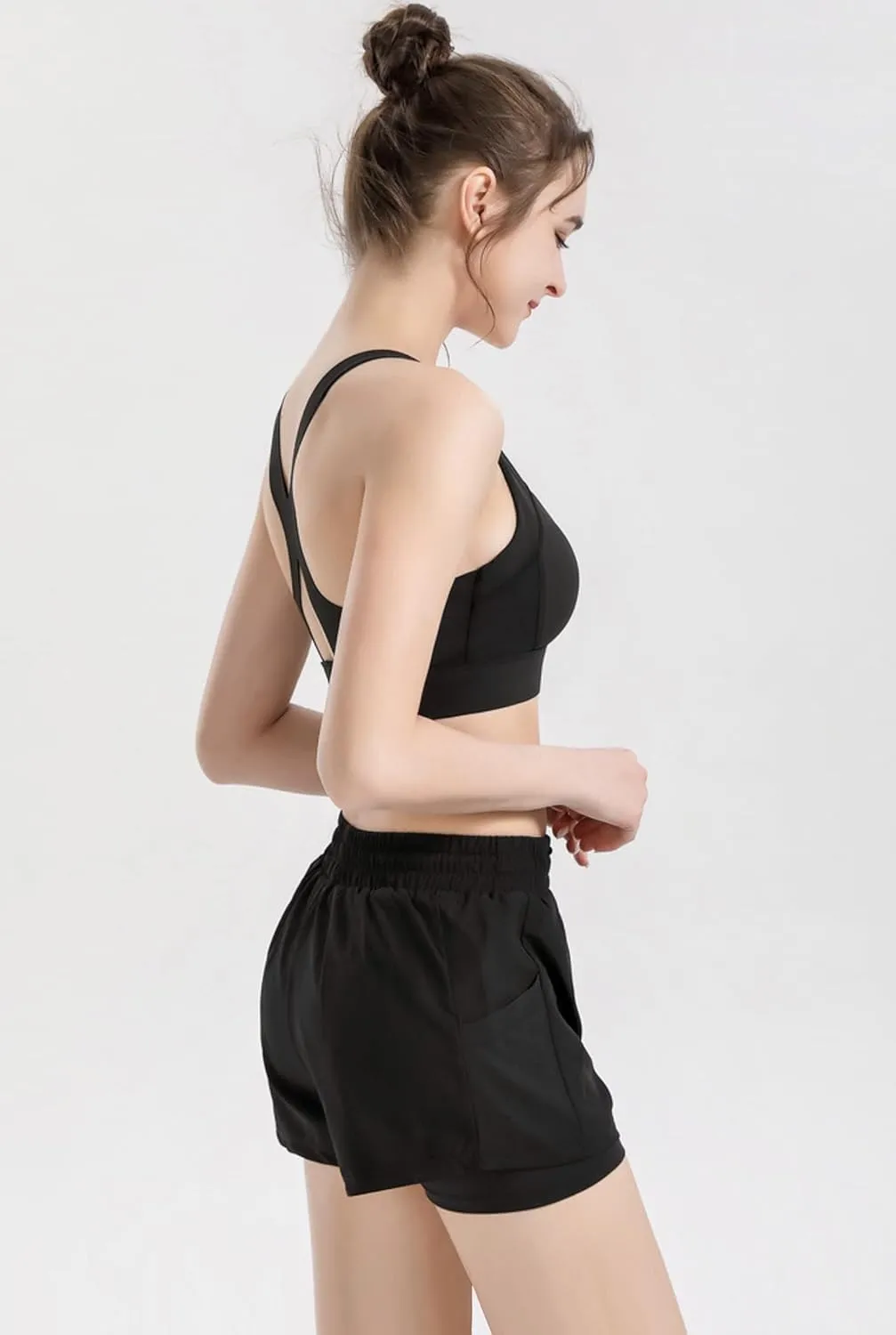 ALWAYS High Waisted Women's Shorts - Inner Layer Quick Dry Athletic Running Shorts