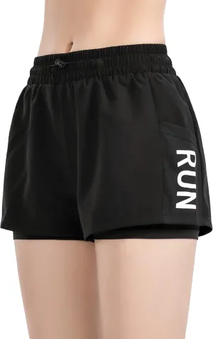 ALWAYS High Waisted Women's Shorts - Inner Layer Quick Dry Athletic Running Shorts