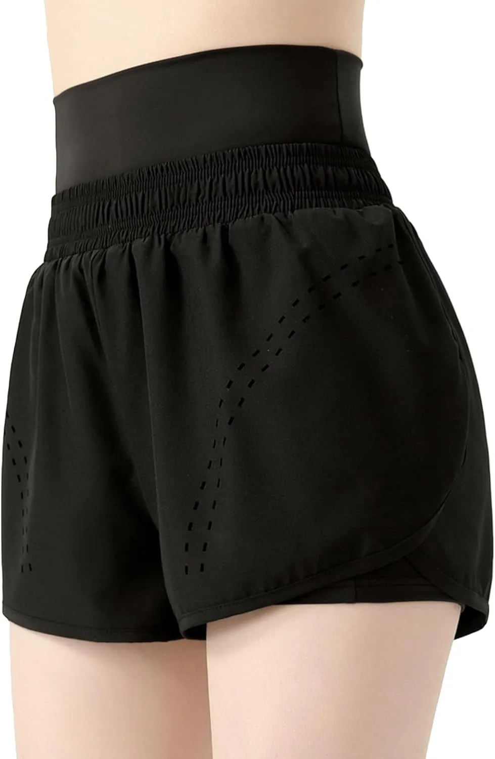 ALWAYS High Waisted Women's Shorts - Inner Layer Quick Dry Athletic Running Shorts