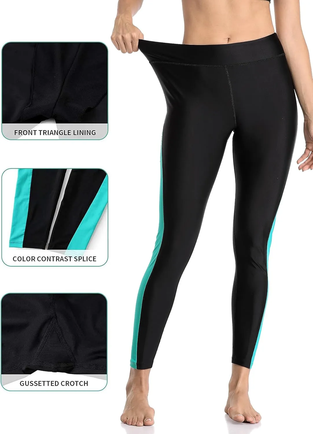 ATTRACO High Waisted Swim Pants - Women's Swim Leggings