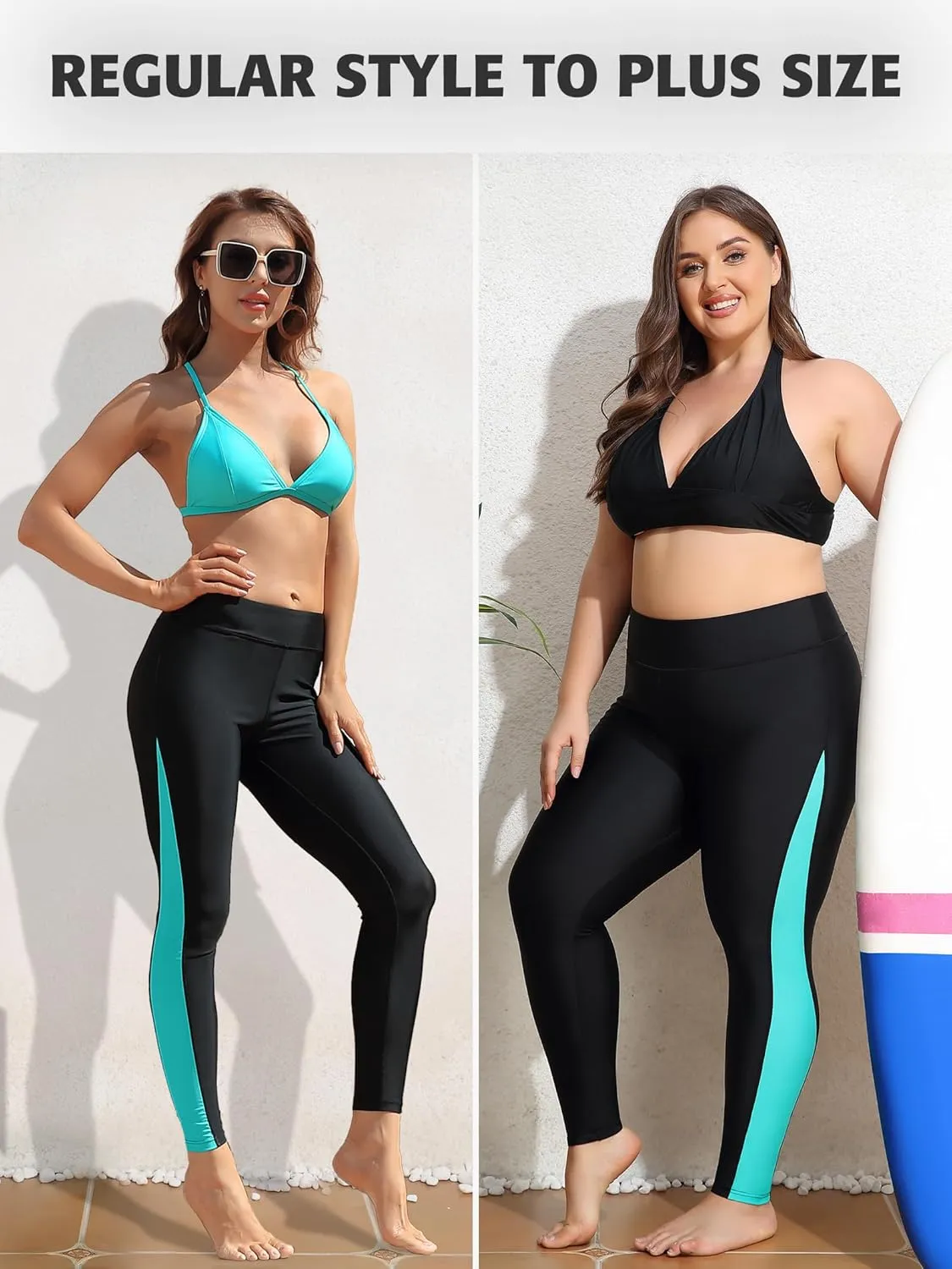 ATTRACO High Waisted Swim Pants - Women's Swim Leggings