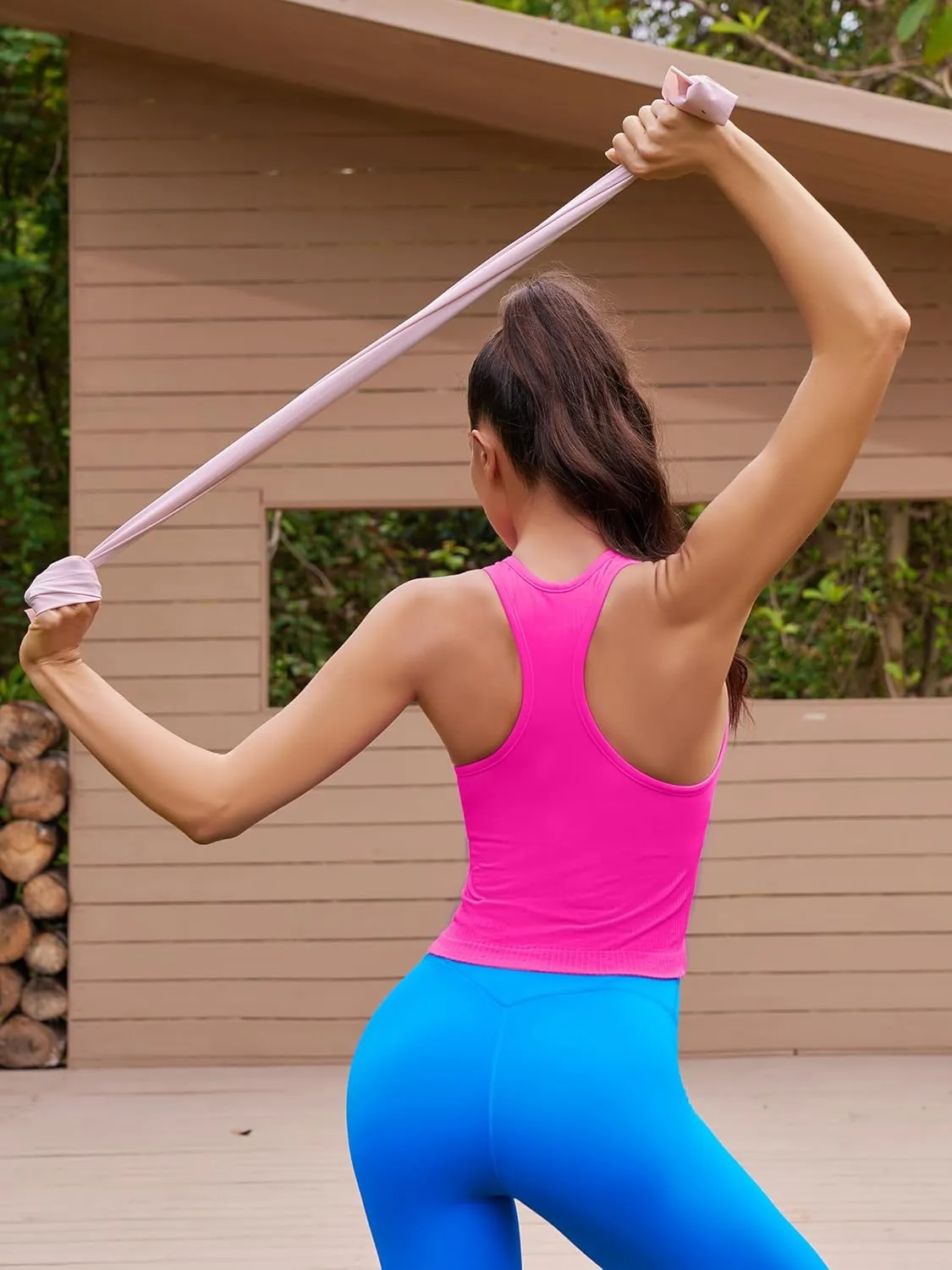 ATTRACO Workout Tank Tops for Women with Built in Bra Ribbed Seamless Yoga Tanks Tight Fit