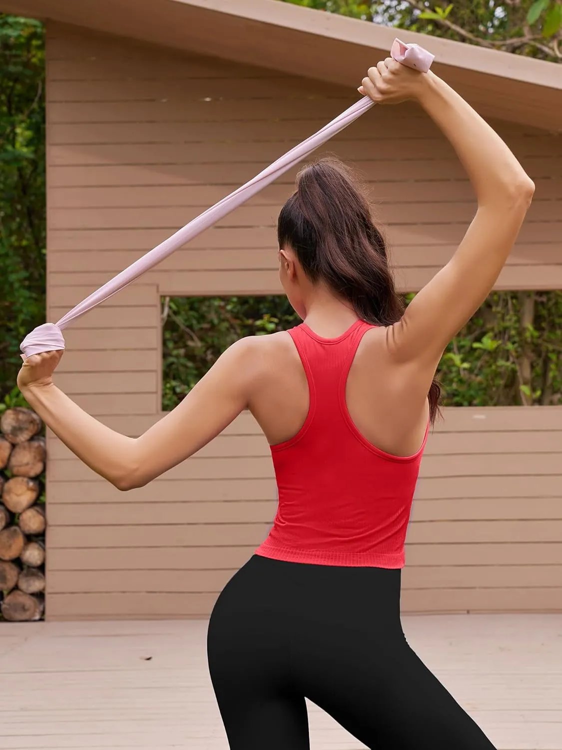 ATTRACO Workout Tank Tops for Women with Built in Bra Ribbed Seamless Yoga Tanks Tight Fit