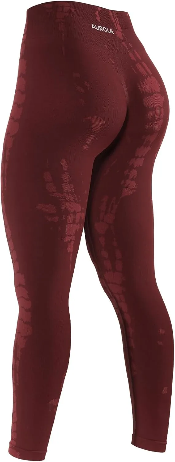 AUROLA Serpent Snake Seamless Scrunch Workout Leggings for Women,Girls Squat Proof Ribbed Thick Active Gym Pants