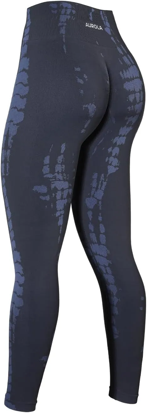 AUROLA Serpent Snake Seamless Scrunch Workout Leggings for Women,Girls Squat Proof Ribbed Thick Active Gym Pants
