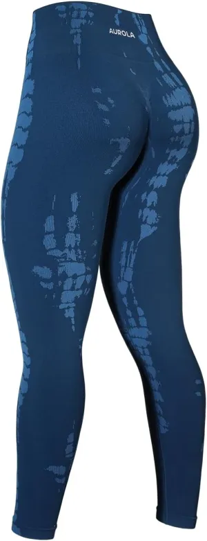 AUROLA Serpent Snake Seamless Scrunch Workout Leggings for Women,Girls Squat Proof Ribbed Thick Active Gym Pants
