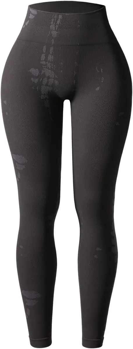 AUROLA Serpent Snake Seamless Scrunch Workout Leggings for Women,Girls Squat Proof Ribbed Thick Active Gym Pants