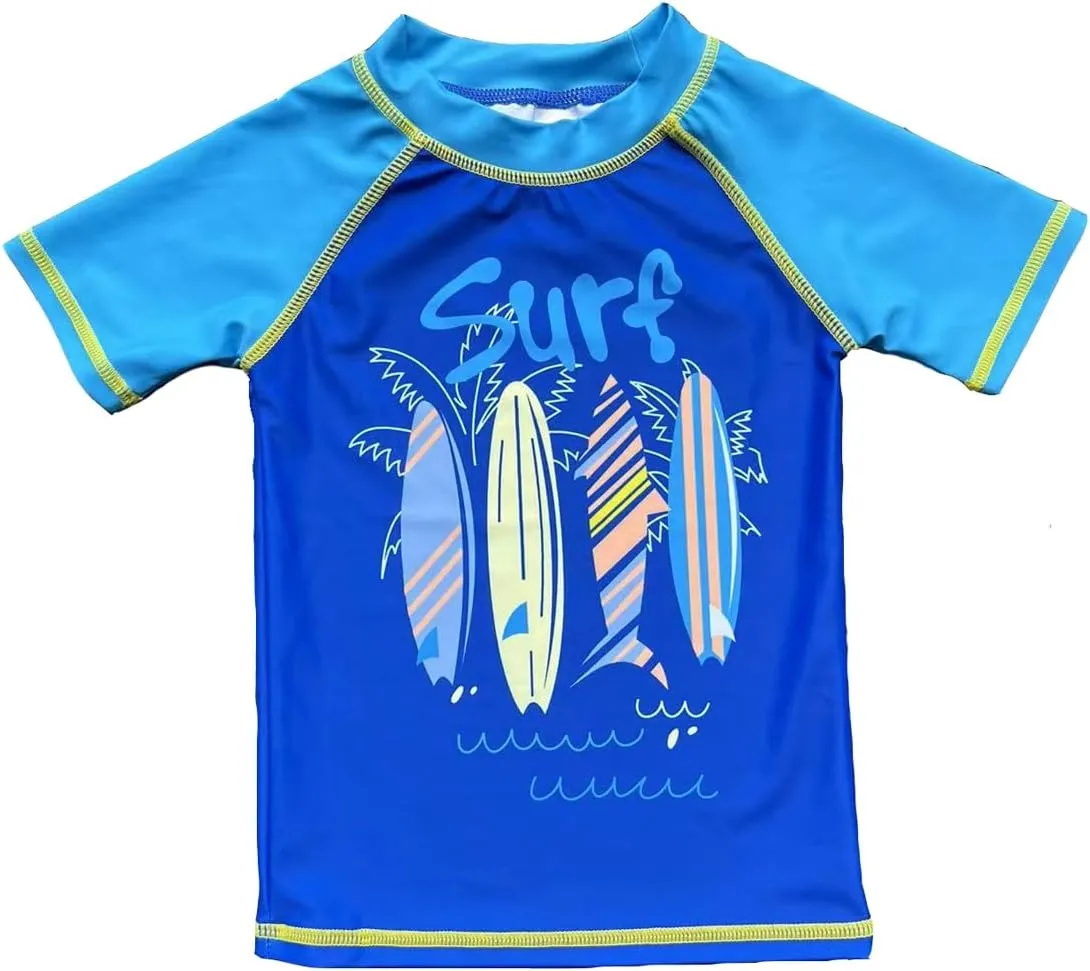 Baby Toddler Boys Two Pieces Swimsuit Set Swimwear Dinosaur Bathing Suit Rash Guards with Hat UPF 50 