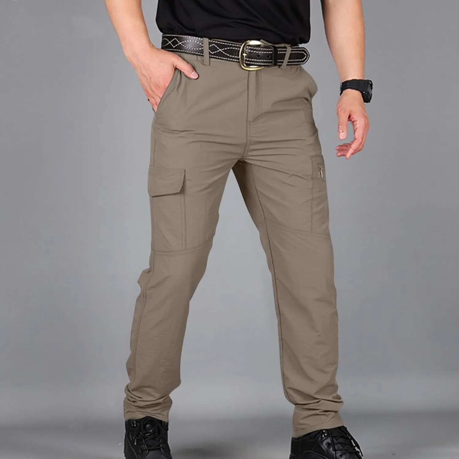 Baggy Pants Men Y2K Tactic Hiking Water Resistant Ripstop Mencomfy Cargo Pants Multi Pockets Lightweight Trousers