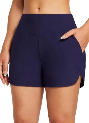 baleaf Women's 3"/5" High Waisted Swim Board Shorts Quick Dry Swimsuits Bottoms Trunks with Pockets