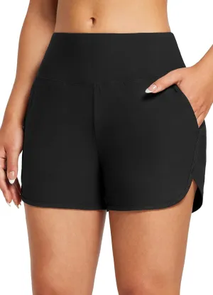 baleaf Women's 3"/5" High Waisted Swim Board Shorts Quick Dry Swimsuits Bottoms Trunks with Pockets