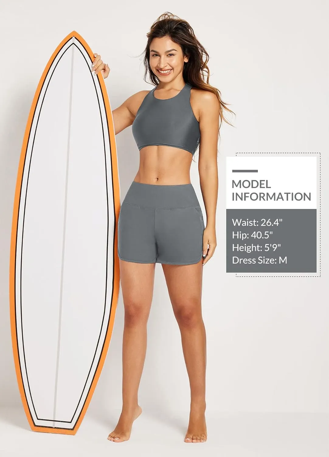 baleaf Women's 3"/5" High Waisted Swim Board Shorts Quick Dry Swimsuits Bottoms Trunks with Pockets