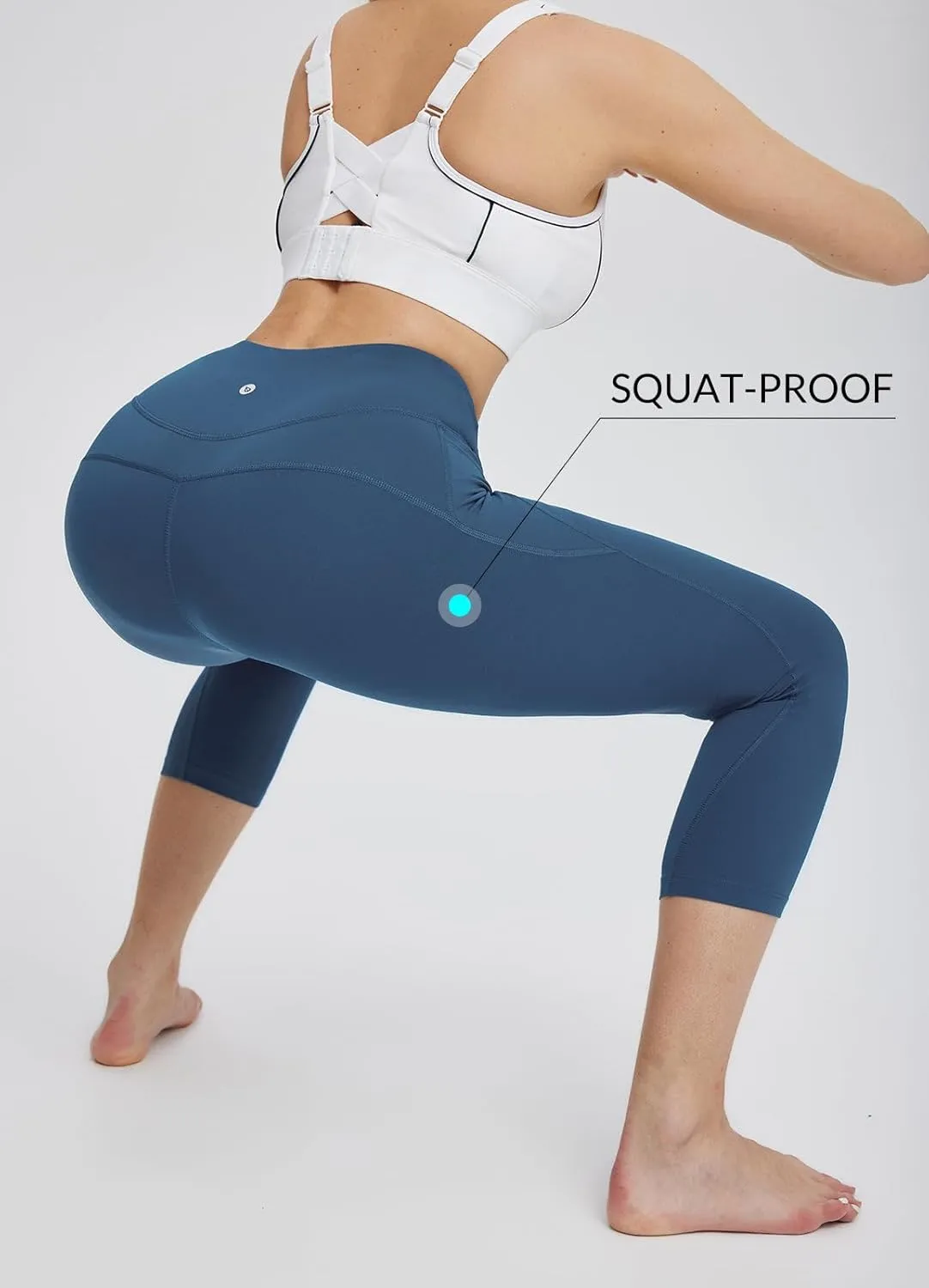 baleaf Women's Capri Leggings with Pockets High Waisted Workout Yoga Running Gym Pants for Casual Summer