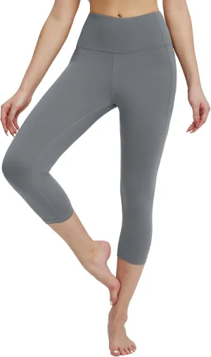 baleaf Women's Capri Leggings with Pockets High Waisted Workout Yoga Running Gym Pants for Casual Summer