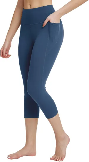 baleaf Women's Capri Leggings with Pockets High Waisted Workout Yoga Running Gym Pants for Casual Summer