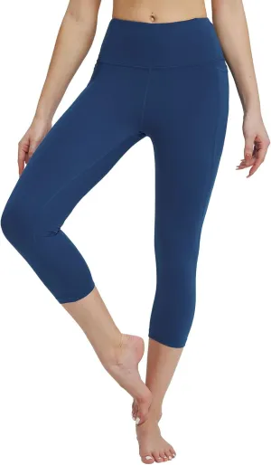 baleaf Women's Capri Leggings with Pockets High Waisted Workout Yoga Running Gym Pants for Casual Summer