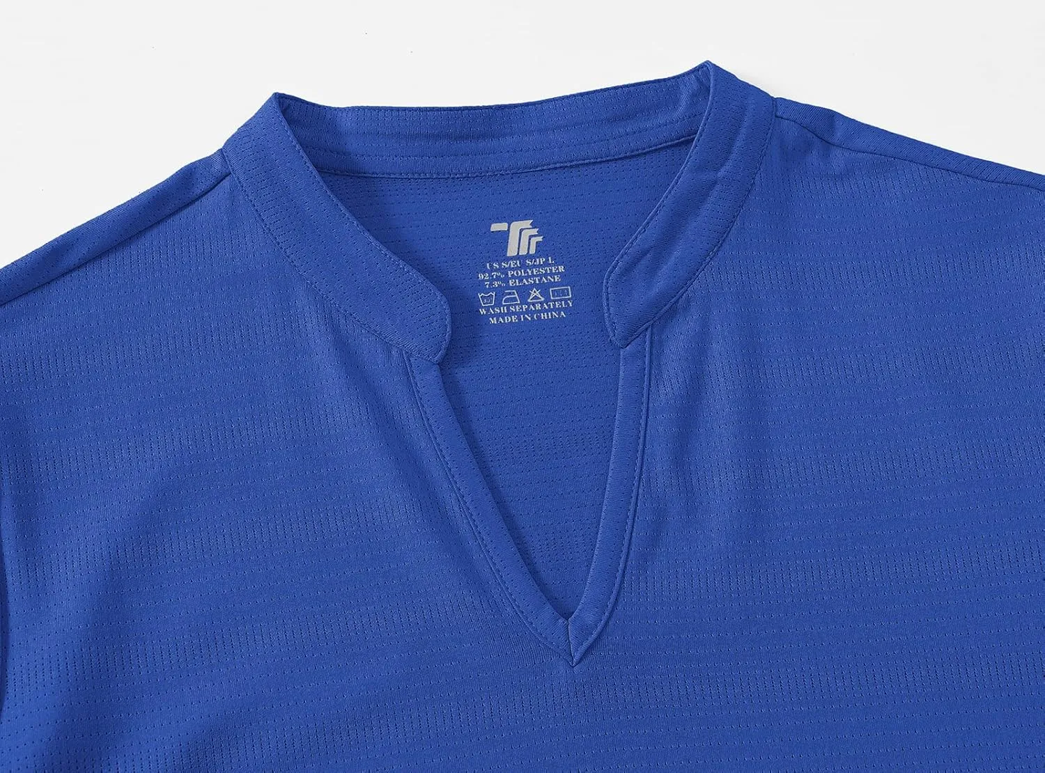 BASUDAM Women's Golf Polo Shirts V-Neck Short Sleeve Collarless Tennis Running T-Shirts Quick Dry