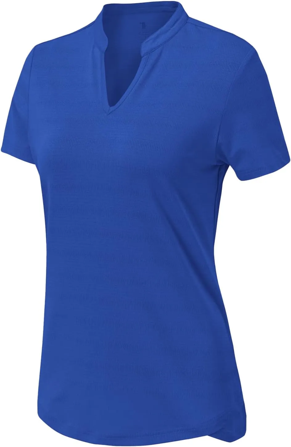 BASUDAM Women's Golf Polo Shirts V-Neck Short Sleeve Collarless Tennis Running T-Shirts Quick Dry