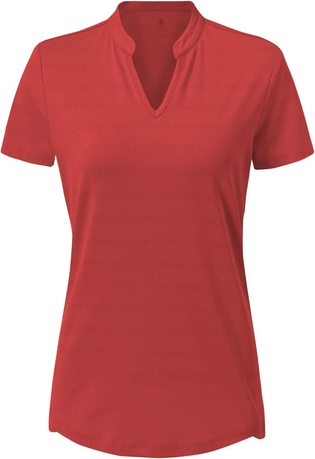 BASUDAM Women's Golf Polo Shirts V-Neck Short Sleeve Collarless Tennis Running T-Shirts Quick Dry